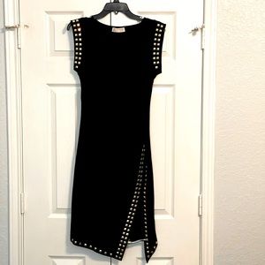 Michael Kors Black and Gold Studded Dress